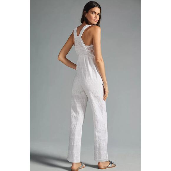 NWT Anthropologie Raga Straight-Leg White Overalls - Medium - Picture 2 of 6